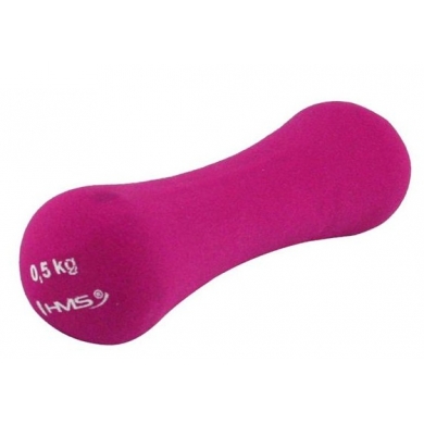 HMS Fitness 17025 Dumbbell made of cast iron with neoprene coating 0.5kg violet - 1 piece